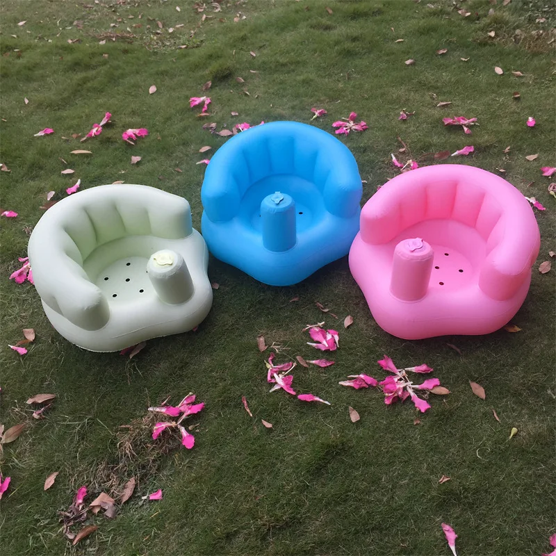 Infant Toddler Cartoon Animal Seat Chair Kids PVC Inflatable Dining Bath Seats Baby Portable Play Game Mat Sofas