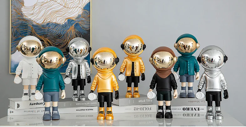 Decorative Astronaut Bunny Resin Modern Resin Little Astronaut For Home Decor