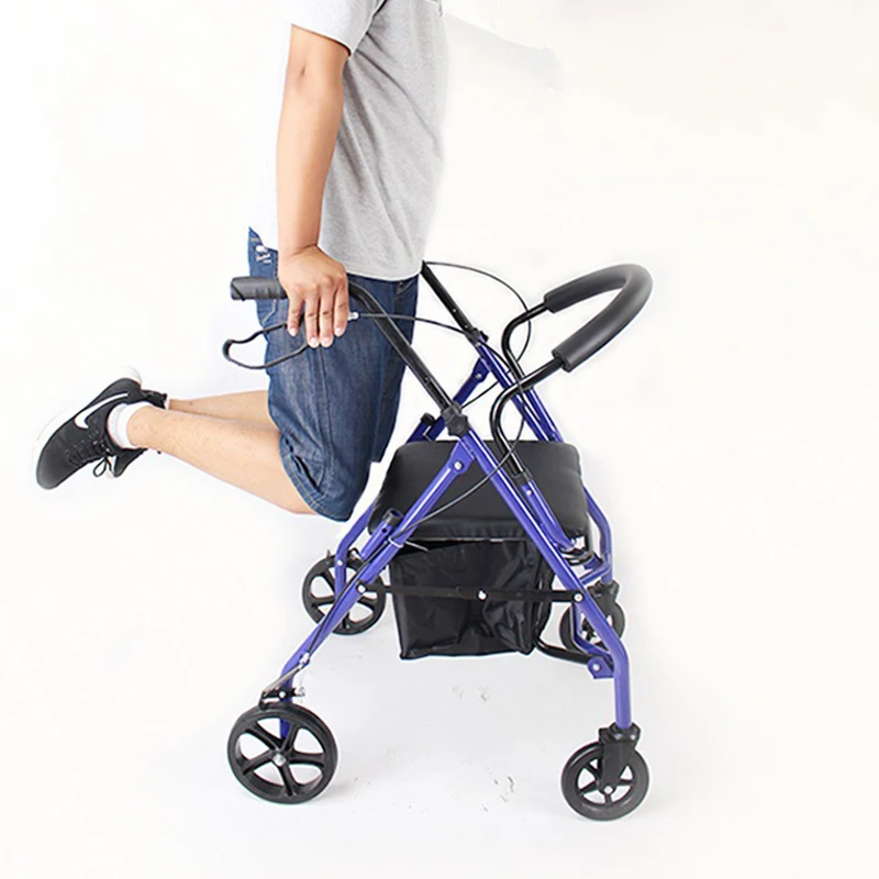 Capacity 500lbs Height Adjustable Folding Cerebral Palsy Old People Aluminium Walker Rollator For Adults