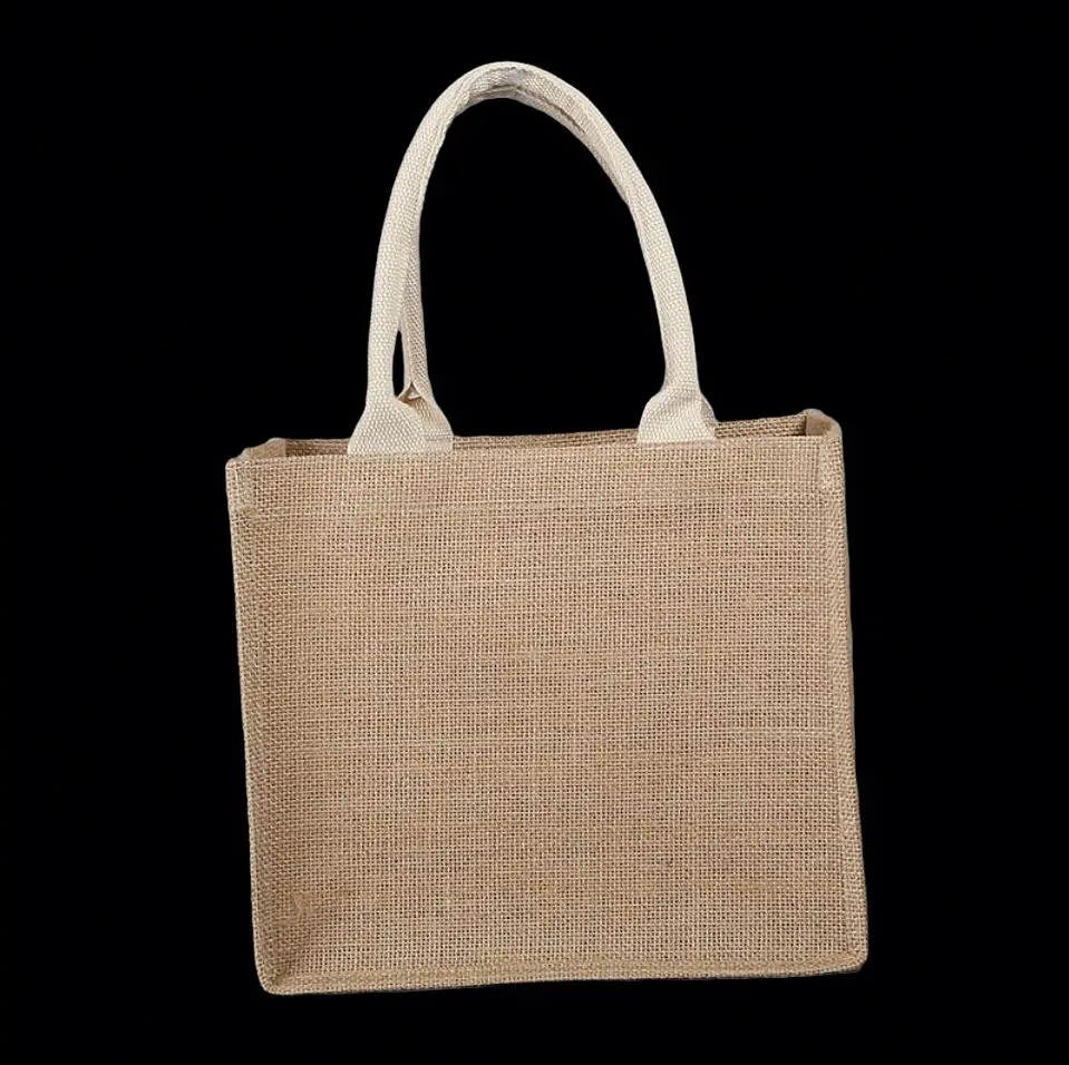Multifunctional Reusable  clutch favor with hand jumbo  jute beach bag jute tote