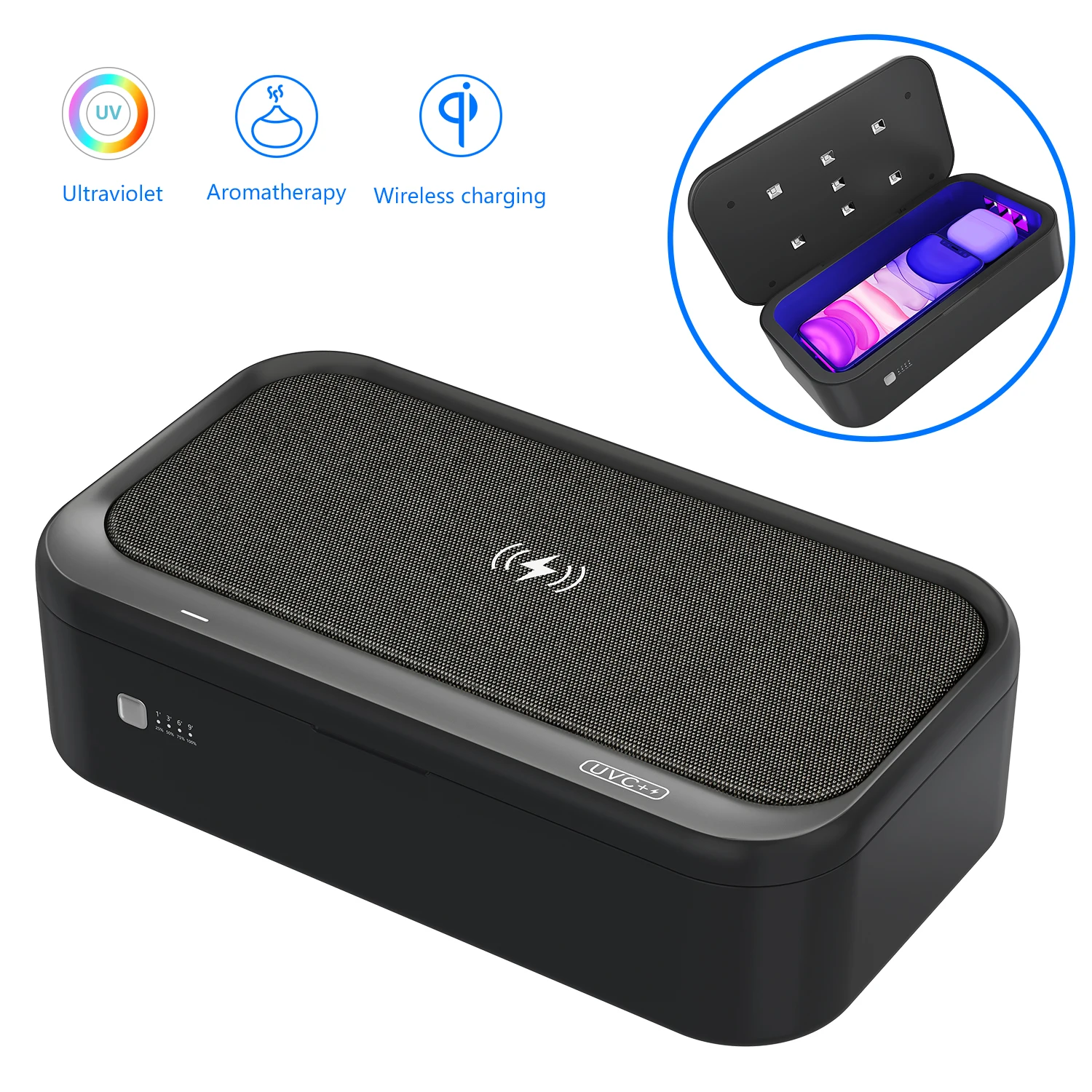 
Household portable 15W wireless charging sanitization box EPA CE approved disinfection box 