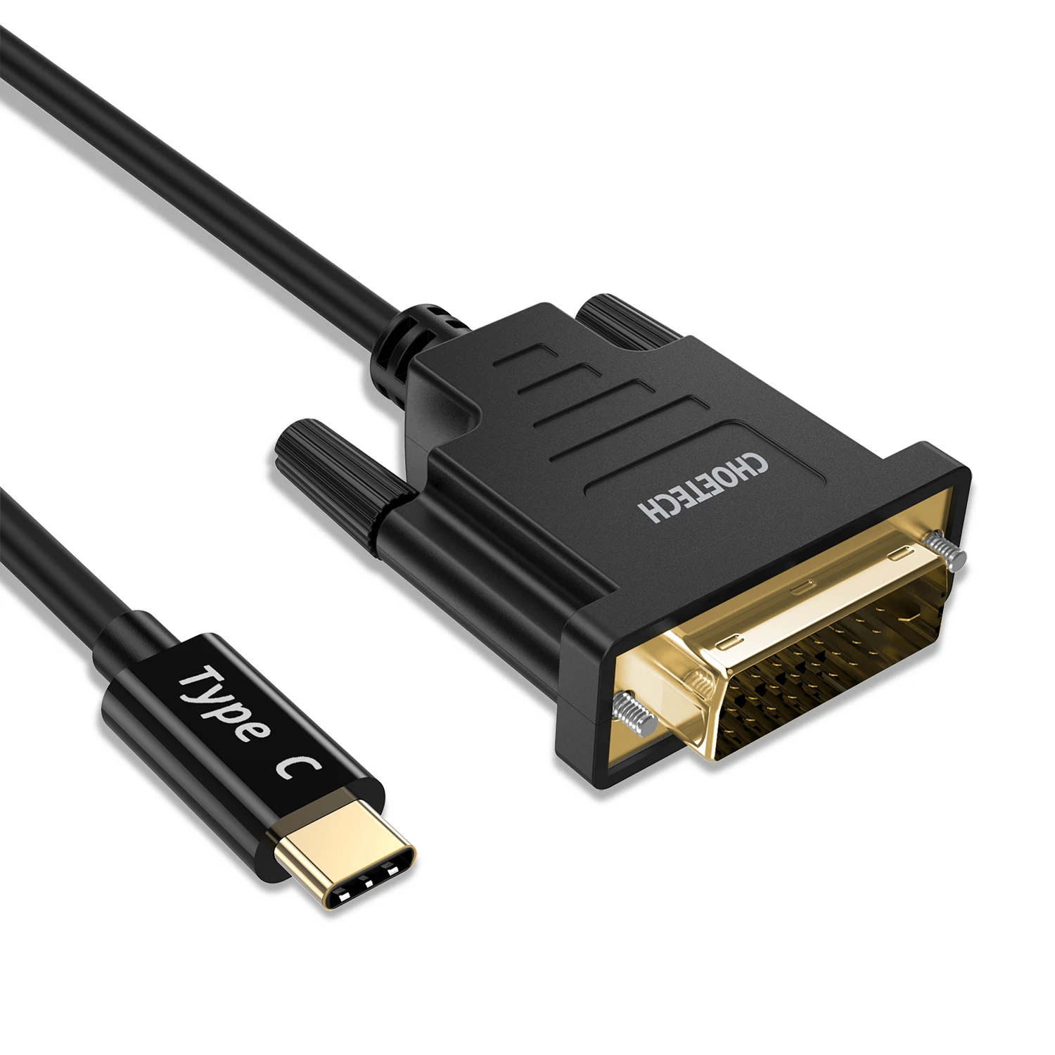 CHOETECH XCD-0018 CHOETECH USB C To DVI Cable 4K@30Hz (6FT/1.8M) USB Type C To DVI 24+1 Adapter