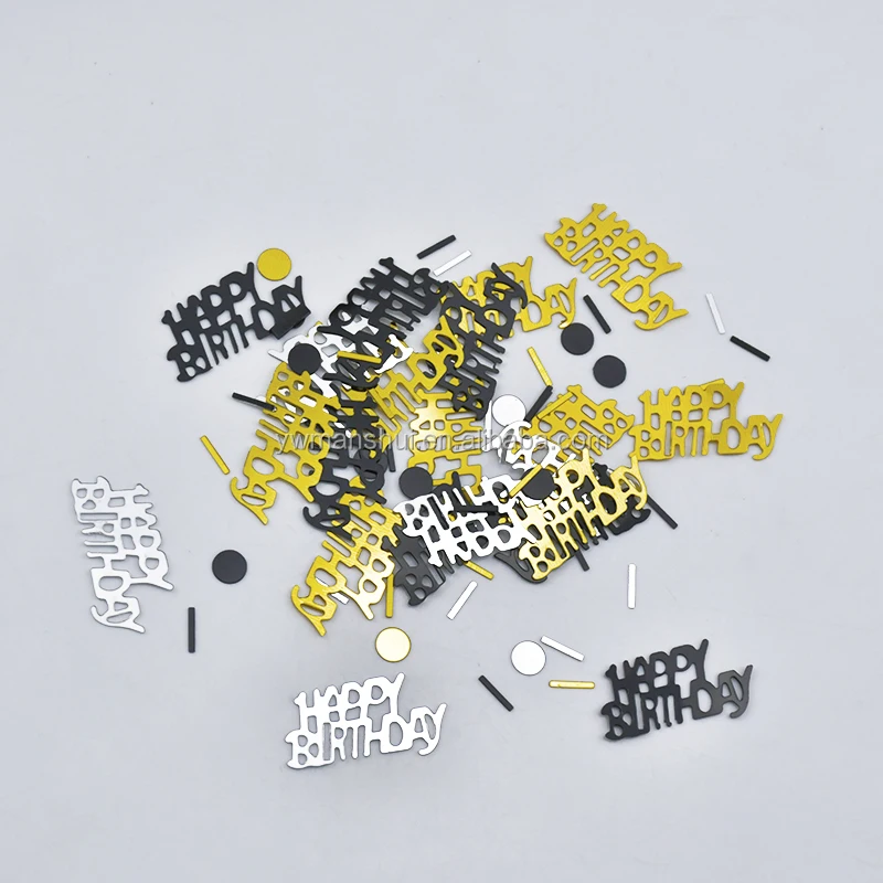 Конфетти на день рождения золотая черная серебряная металлическая фольга блеск звезда горошек полоски стол блестки конфетти