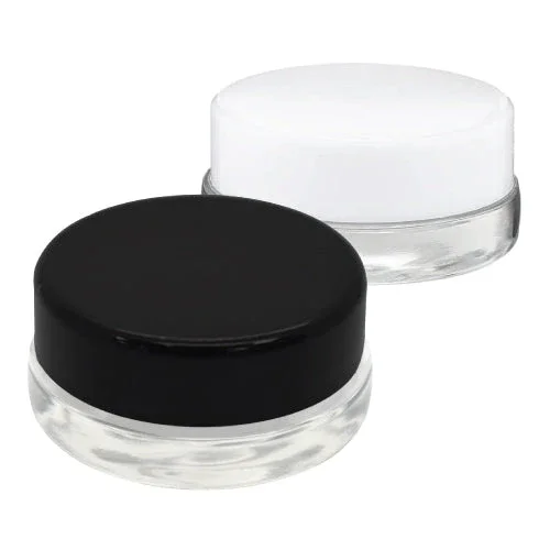 Custom Logo 7ml Thick Wall Black Silver Gold White Aluminum Cap Glass Concentrate Container Jar