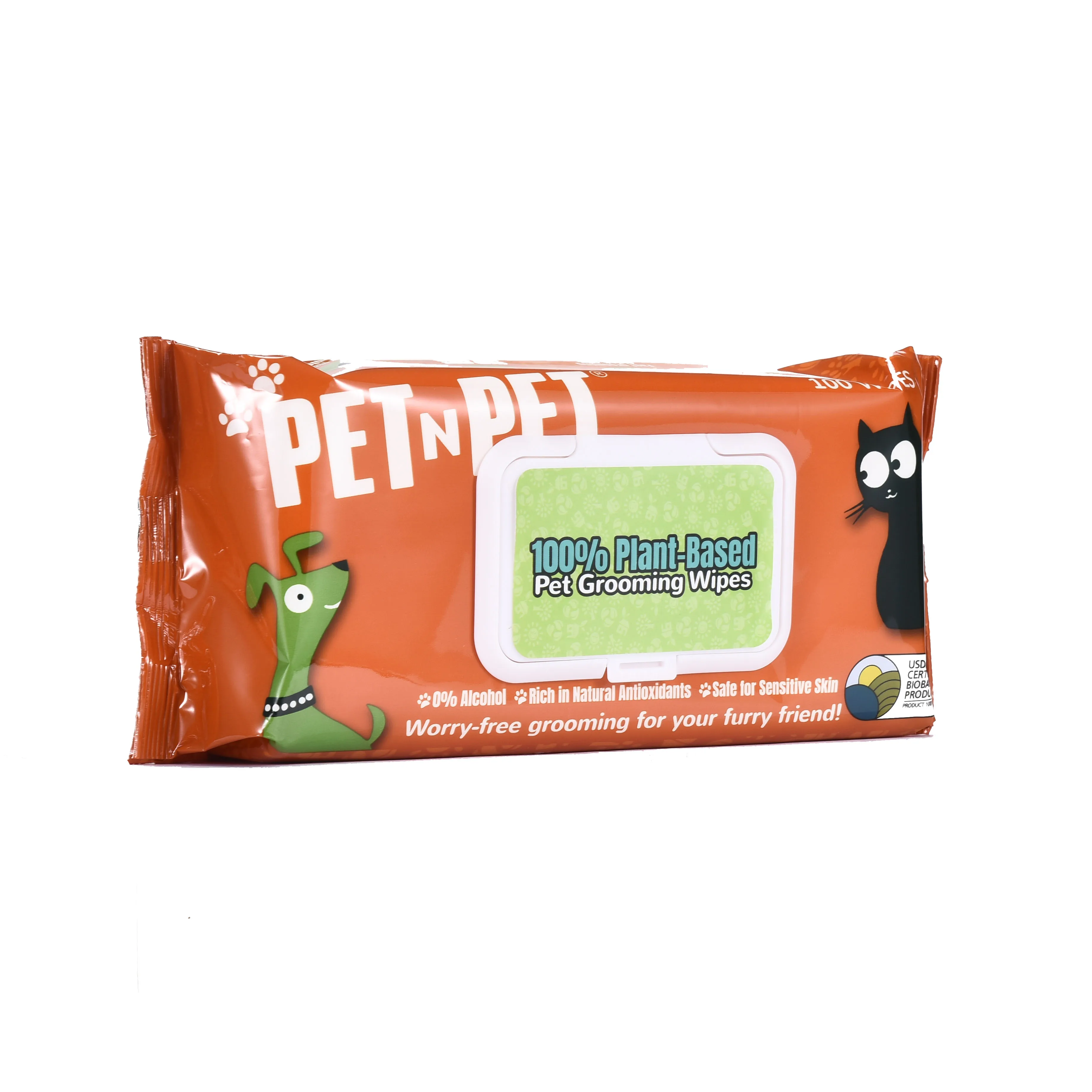 Custom Logo Disposable Pet Cleaning Wipes Private Label Biodegradable Pet Grooming Sets Wet Wipes For Dogs And Cats