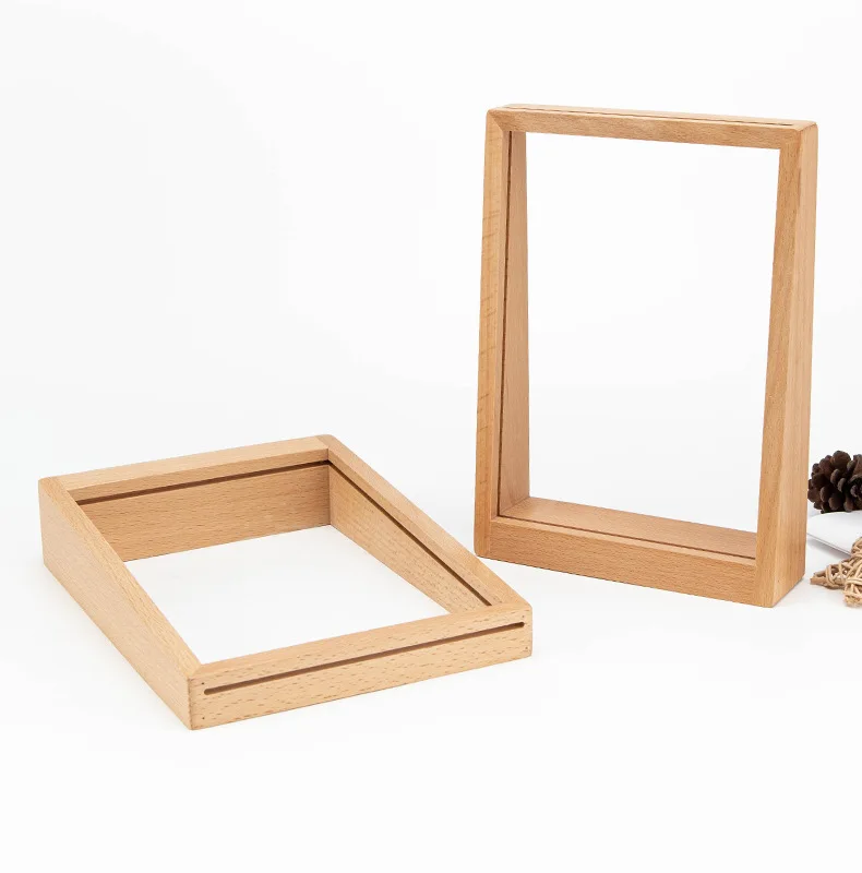 Customized High Quality  standing Wooden Picture Frames Photo Frame Wall-mounted A4 Solid Wood Frames Photo Albums