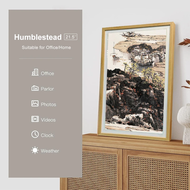 Wholesale ODM/OEM WIFI Android 21.5 Inch 16:9 1920x1080 high quality solid wood digital photo frame