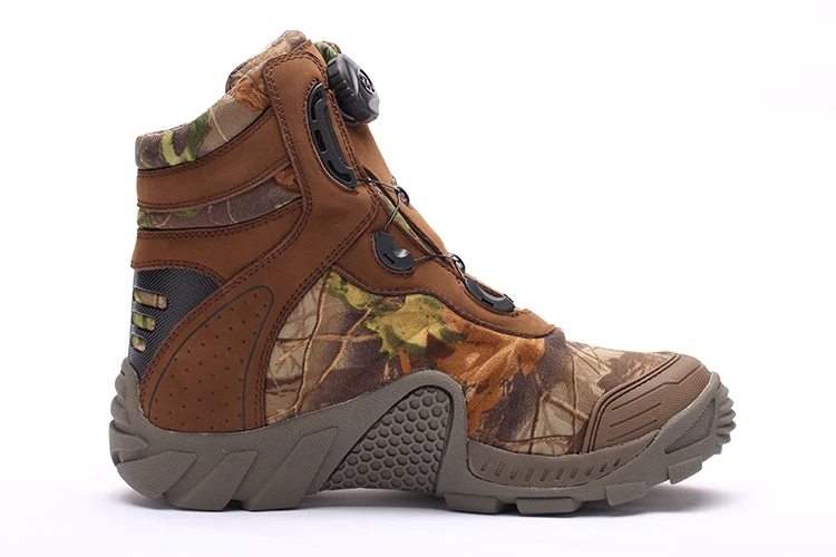  Легкая водонепроницаемая обувь из нубука с камуфляжа ткани нескользящая резиновой подошвой BOA быстрой армейские