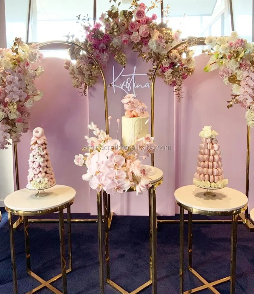 Amina Craft wedding decoration Acrylic iron arch Mandap outdoor backdrop