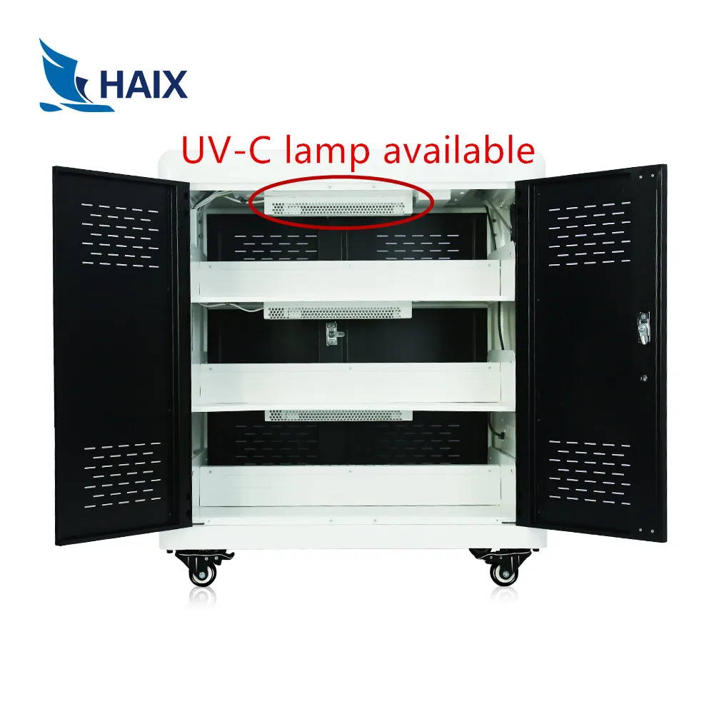 
VR30 Safety Storage Cellphone Tablet UVC Disinfection Charging Cabinets Carts for VR Headsets 