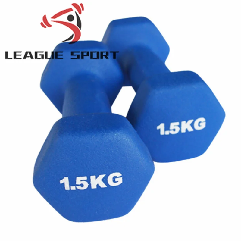 League-Sport Low Price Hot Sale Color 0.5 Kg Vinyl Coated Neoprene Dumbbell Weight 1 Kg 5 Kg 10 Kg For Sale
