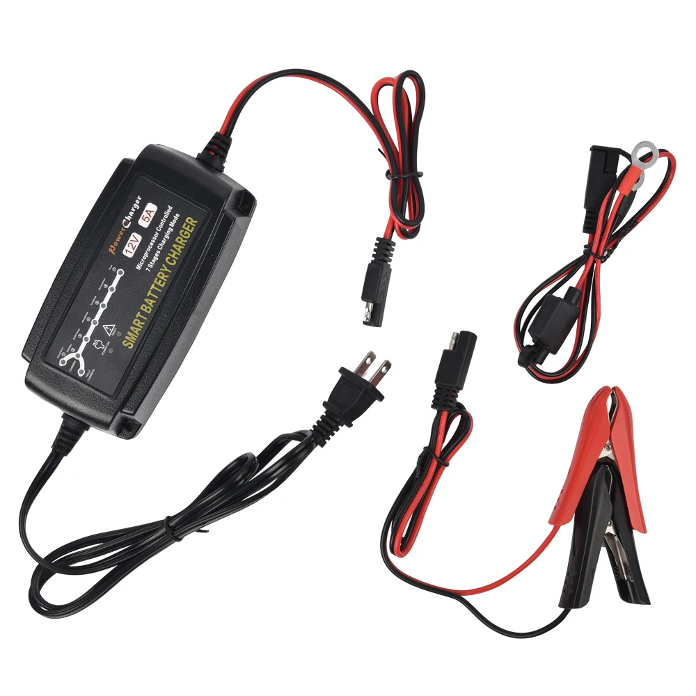 12V Lead Acid battery charger motorcycle 7 stages auto 12 volt battery charger