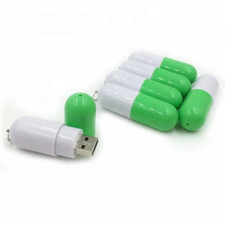 Capsule Shape USB Flash Drive 64GB 128GB Medical Promotional Gift Items for Doctor Gift Custom Logo Pendrive 16GB 32GB