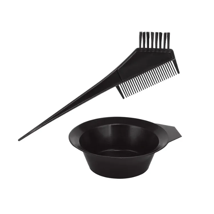 Wholesale Hair Salon Kit Hair Coloring Application Customized Black Plastic Dye Hair Tint Brush And Bowl