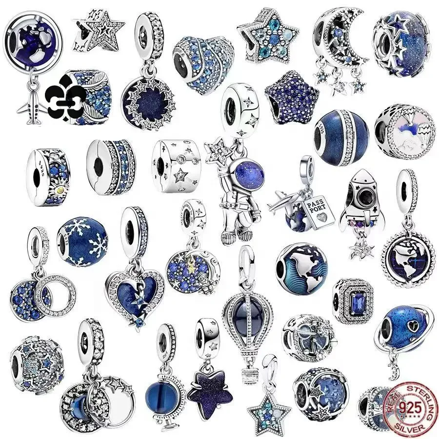 2024 Spring New Charm Swallow Blue Pansy Flower Red Ladybird Butterfly Firefly Bead Pendant Fit iPandoraer Bracelet Necklace