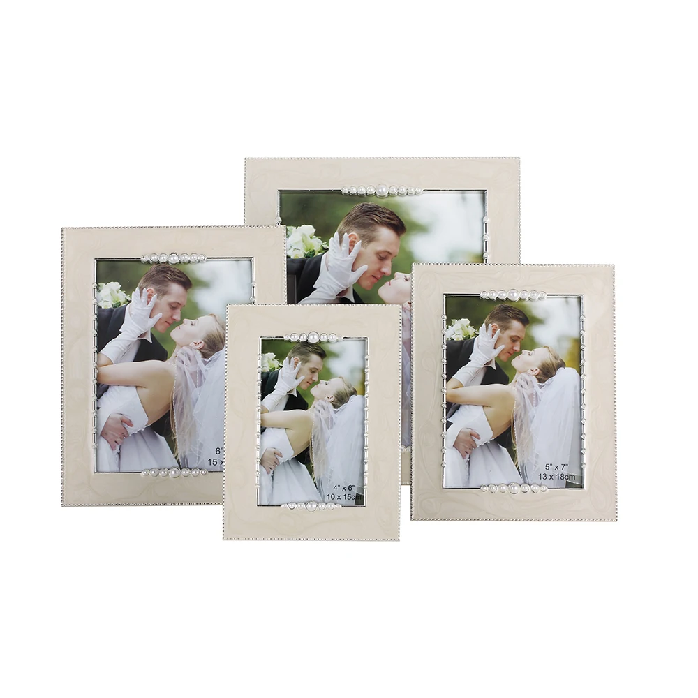 Zinc Alloy Metal Photo Frames Adjustable Picture Frame with Pearl