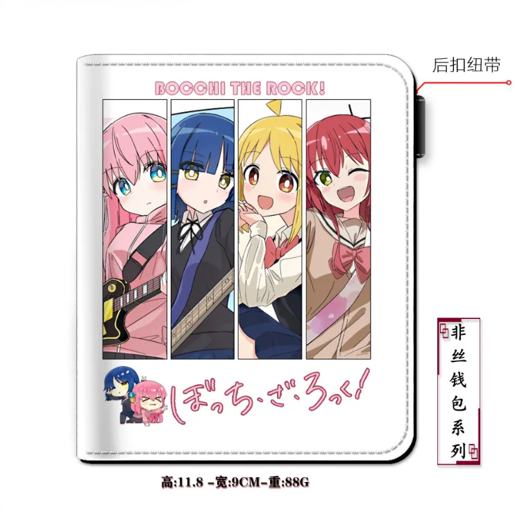 6 Designs Cartoon Bocchi The Rock Anime Wallet Beauty Girl will Rock You PU Leather Short Wallet Kawaii Card Holder Coin Purse