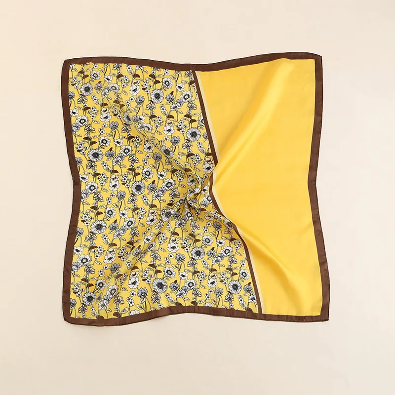 2022 маленький квадратный шелковый тонкий декоративный ободок для волос с цветочным принтом Универсальный шарф с принтом