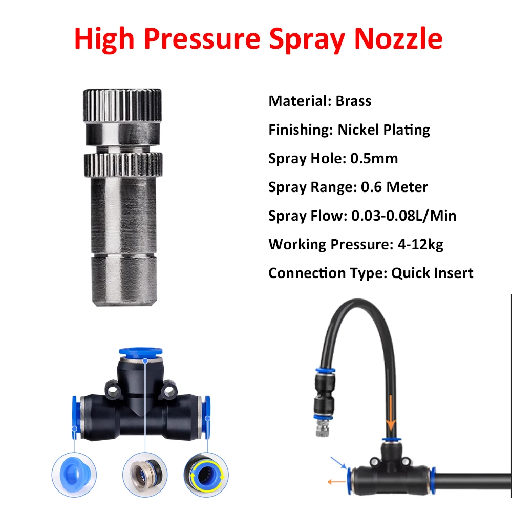 Garden Yard Copper Anto Watering Sprayer System, 360 Degree Bendable Misting Nozzle Garden Drip Irrigation Kit System
