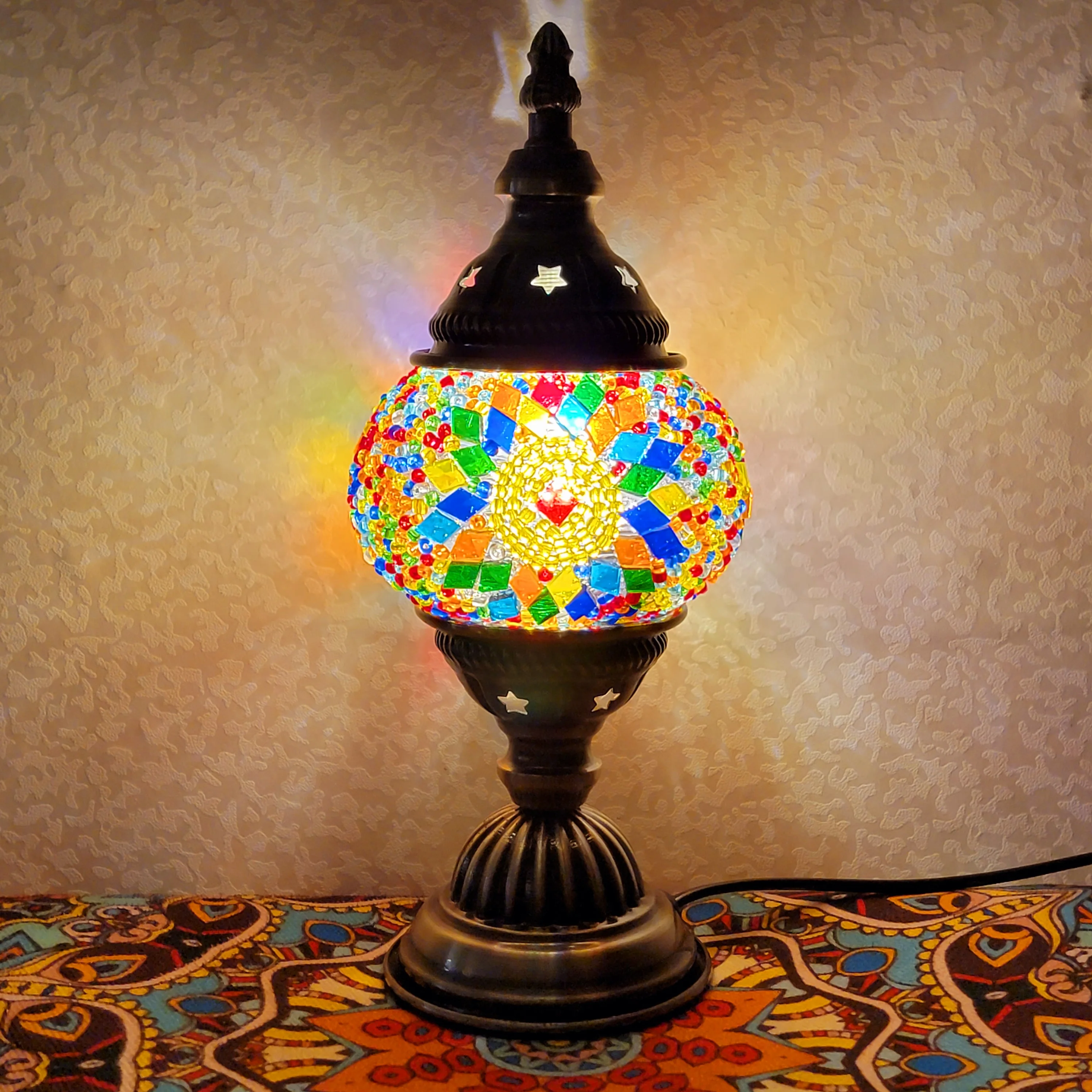 DIY New Arrival Modern  Turkish Mosaic Glass Art LED Creative Handmade Gifts Kit Home Decoration Table Lamp