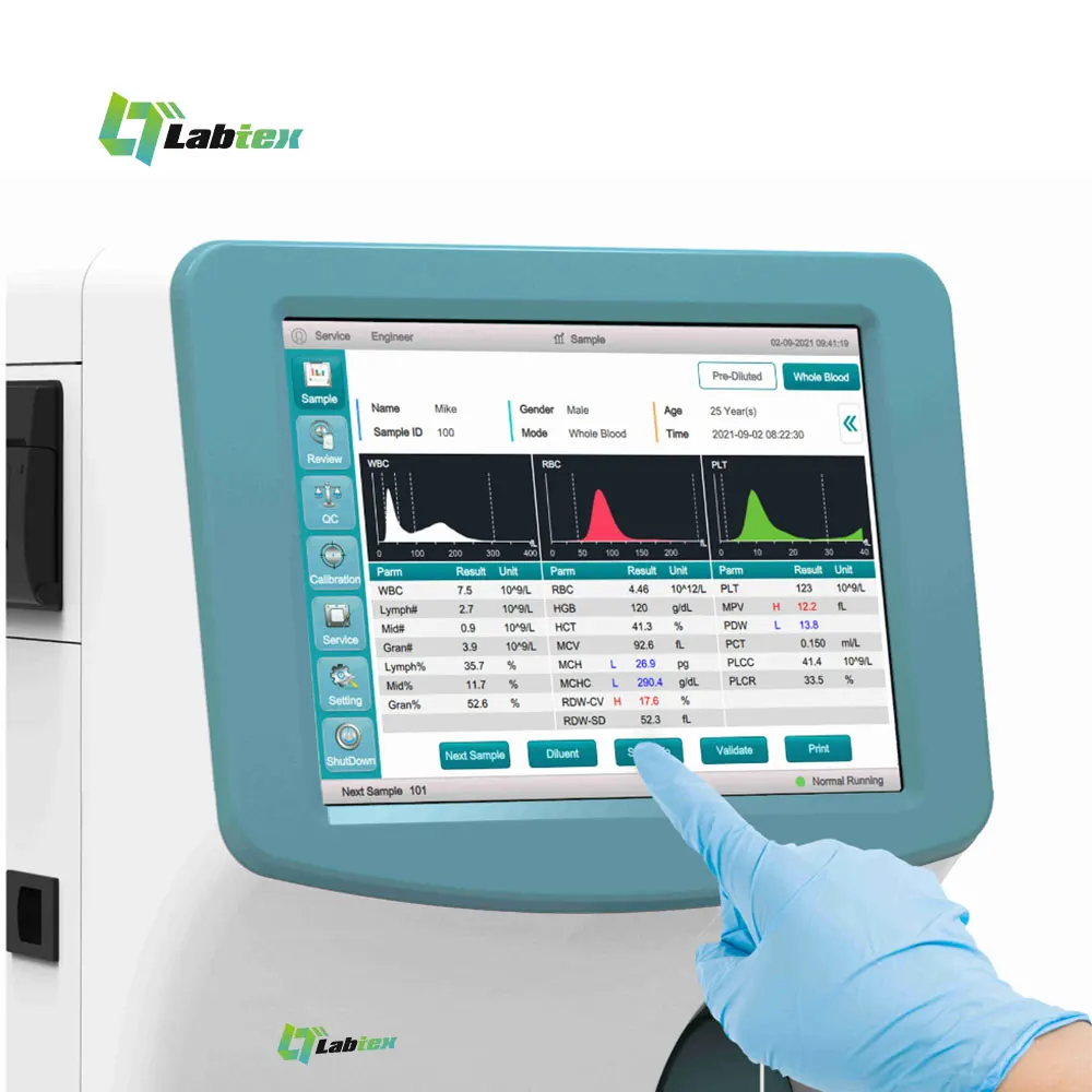 LABTEX Hematology analyzer 3 part veterinary human blood analyzer full blood count CBC analyzer