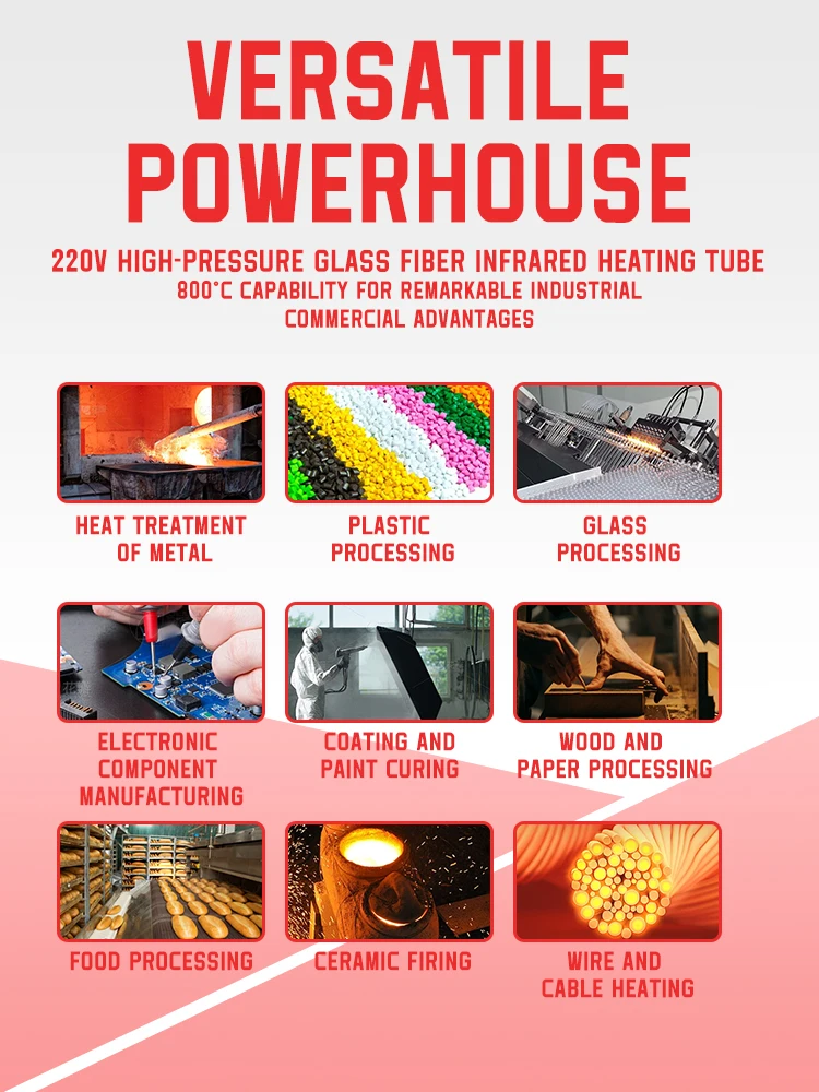 wholesale Carbon Fiber Heating Lamp Medium Wave Infrared Heater Element for Industrial  heating element