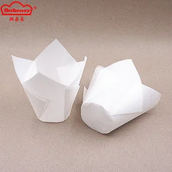 100PCS 200PCS Natural color tulip cupcake case with safe material baking cups Chinese manufacturer