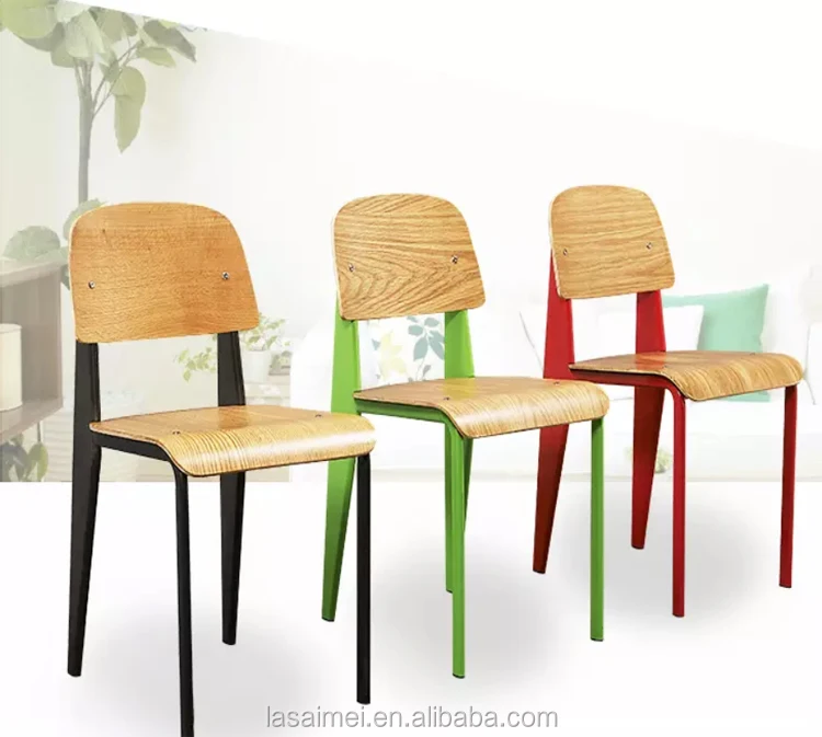 Классический французский джинсовый доказательный стиль, фанерный стандартный стул, обеденный стул для кафе