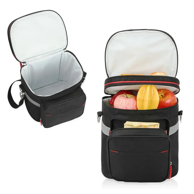 Portable Small Reusable Polyester Insulated Cooler Bag Soft Tote Leakproof Thermal Insulation Lunch Bag for Food