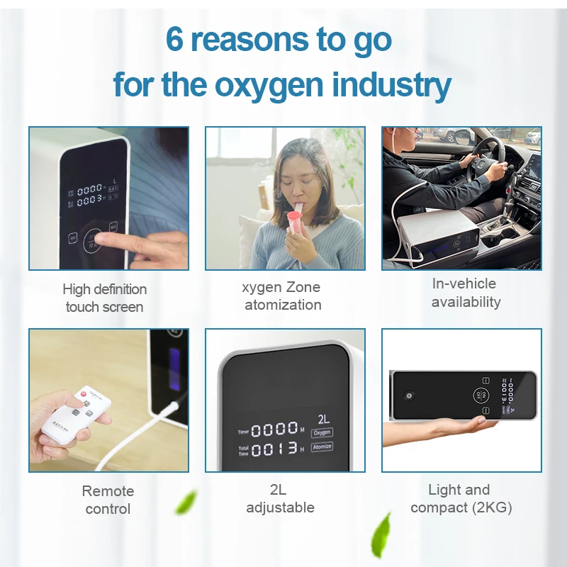 Portable Oxygen Concentrator for Cars Oxygen generator DC12V Super Quiet Mini o2 Concentrator for Home Use Portable generator