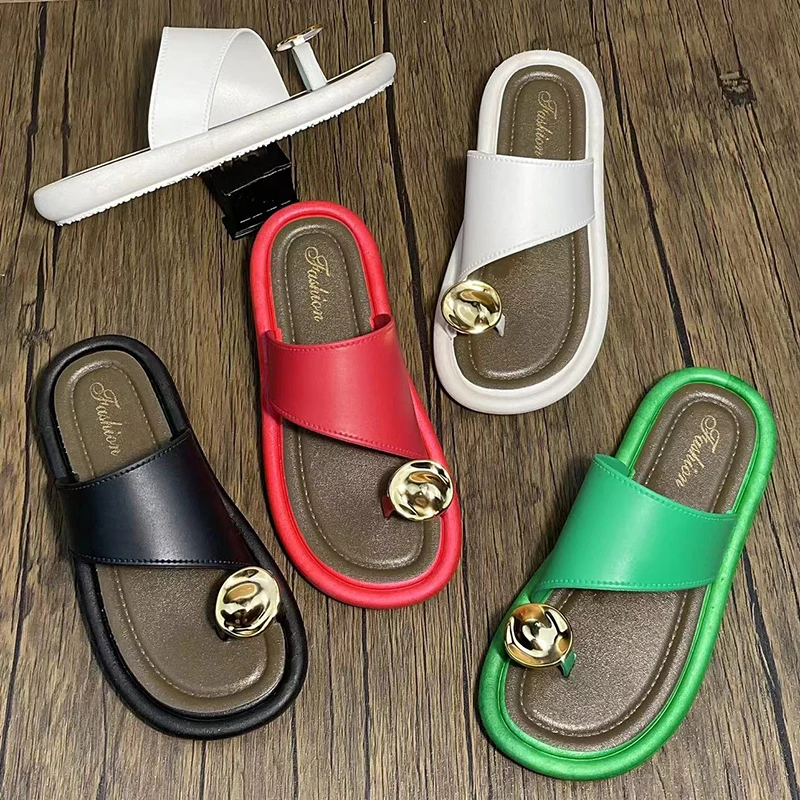 Special design female fashion slippers soild color flat shoes china wholesale slippers casual ladies flat slippers