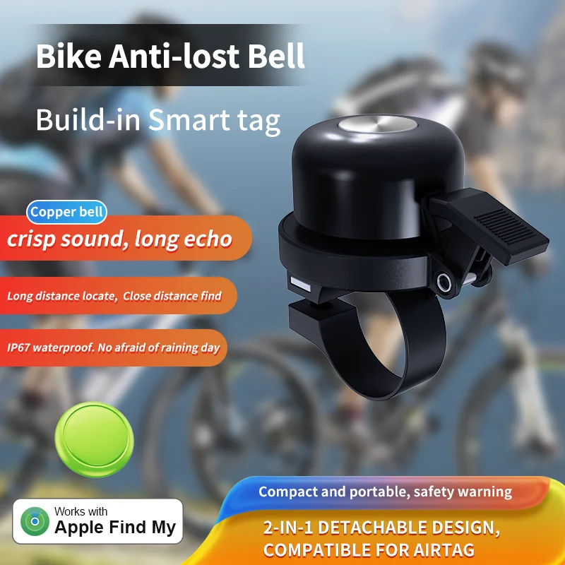 Cycle Horn Hidden Holder Bicycle Bell Anti-Theft Bike Cycling Accessories with Air Tag