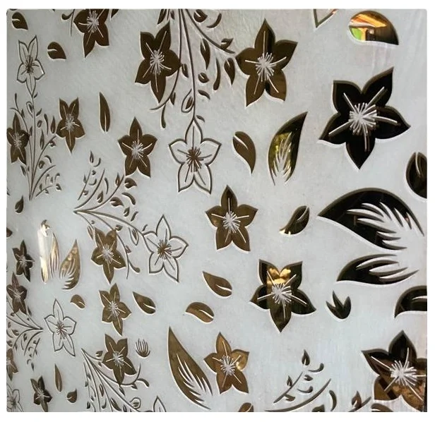 Decorative Building Glass with Acid Golden Titanium