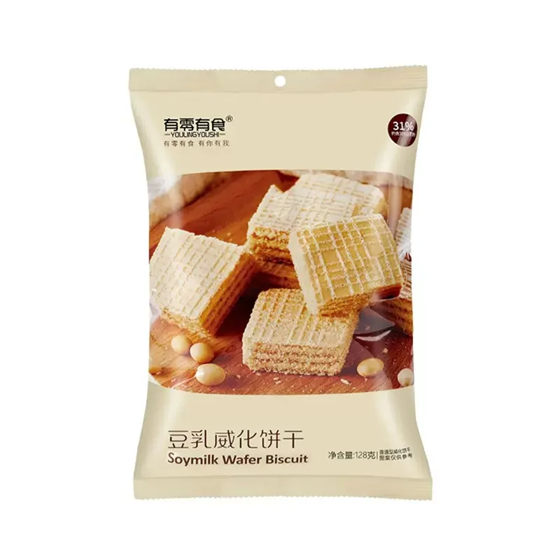 Bags 128g YouLingYouShi Brand Soymilk Wafer Biscuits Healthy Snacks