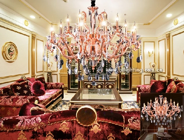 Kristal avize manufacturer in China alibaba hot sale luxury crystal chandelier candle lamp hotel villa decor chandelier lamp