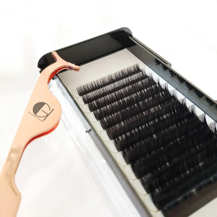 
Individual Lashes Trays Private Label Volume Eyelash Extensions 0.07mm Thickness C Curl 16mm Long Volume Lashes 