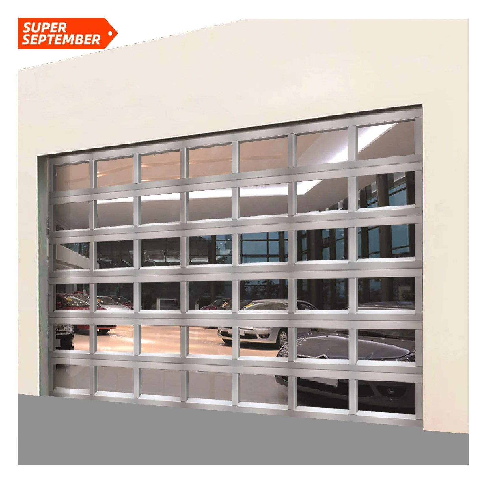 Auto Transparent Glass Sectional Garage Door High Lift Sliding Door Villa Smart Overhead Folding Garage Doors Wholesale Prices