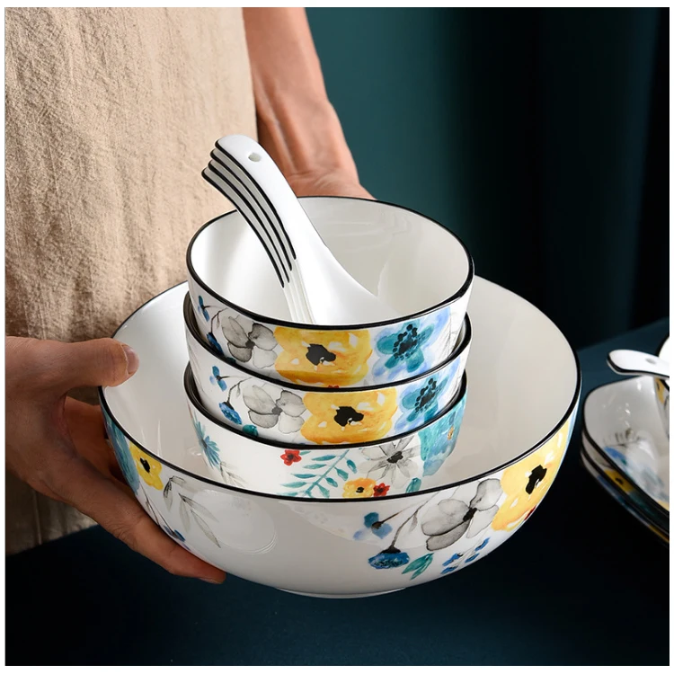 Stock Ceramic Dinnerware set Porcelain Plates Dishes Bowls and Mugs set