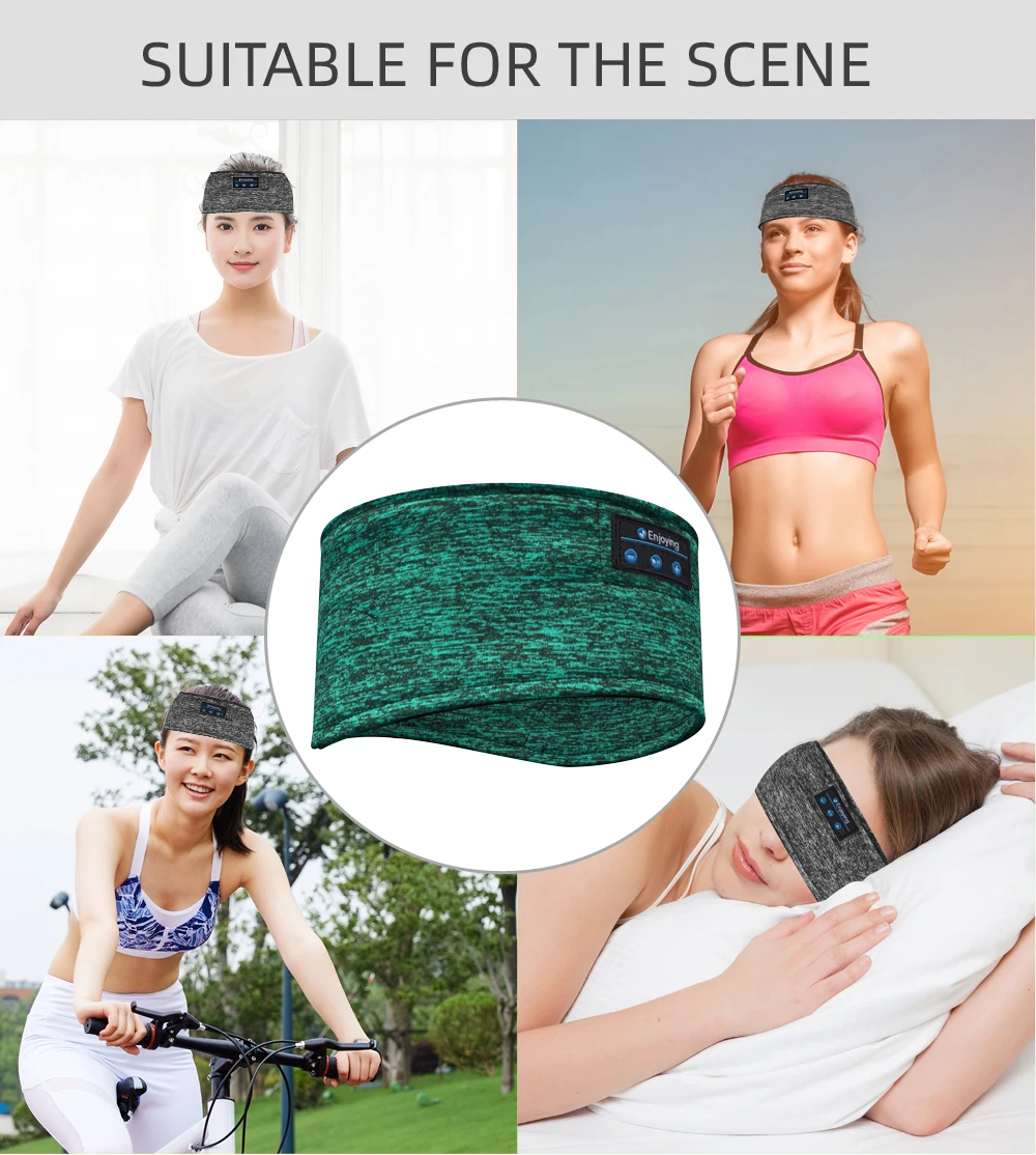 Беспроводная повязка для волос с синими зубьями, наушники 2 в 1, спортивные повязки на голову для улицы, наушники, гарнитура для сна
