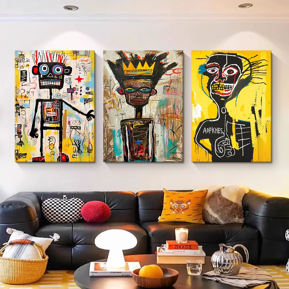 Modern Artist Jean Michel Artwork wall Graffiti Art Pictures and prints Pop Street Posters Canvas painting Wall art
