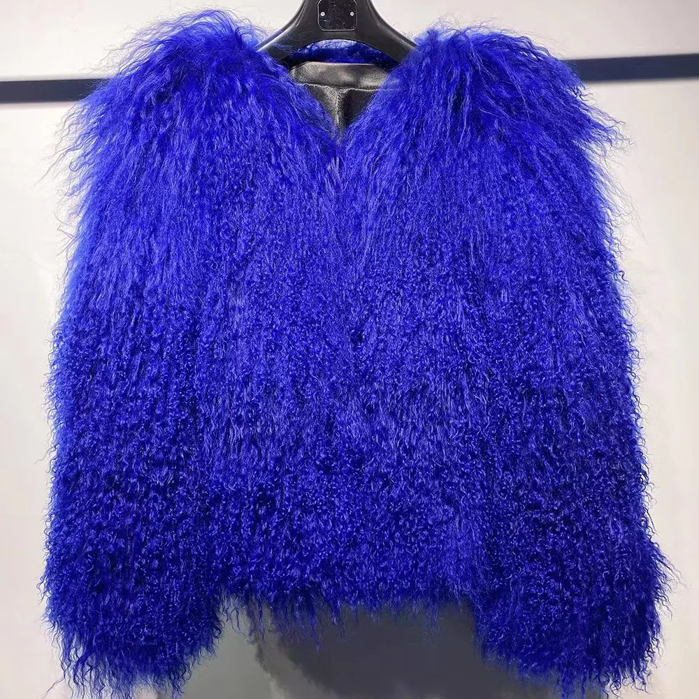 Fashion Design fur  Jacket  Real Mongolian Lamb Fur Coat  women  lamb fur  short coats