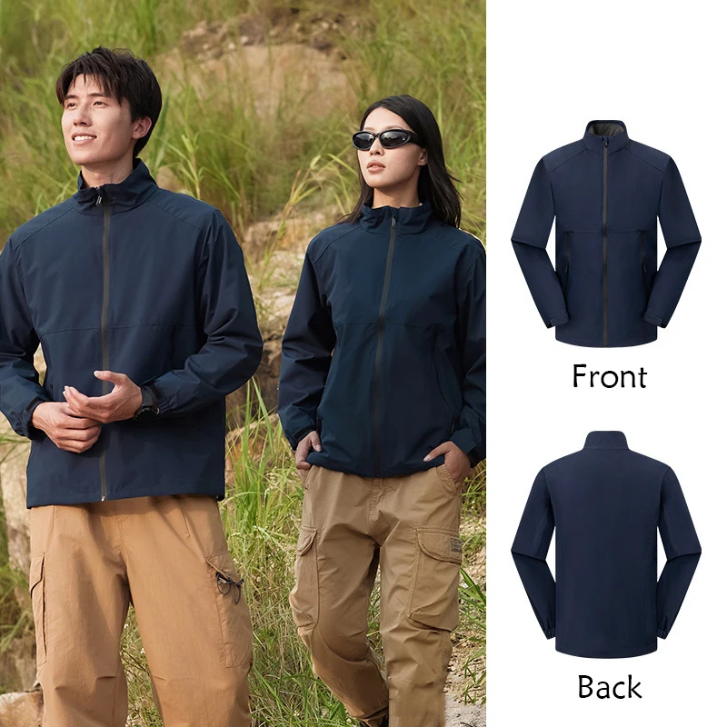 Outdoor single-layer assault suit with printed logo thin casual coat corporate windbreaker raincoat suit jacket waterproof