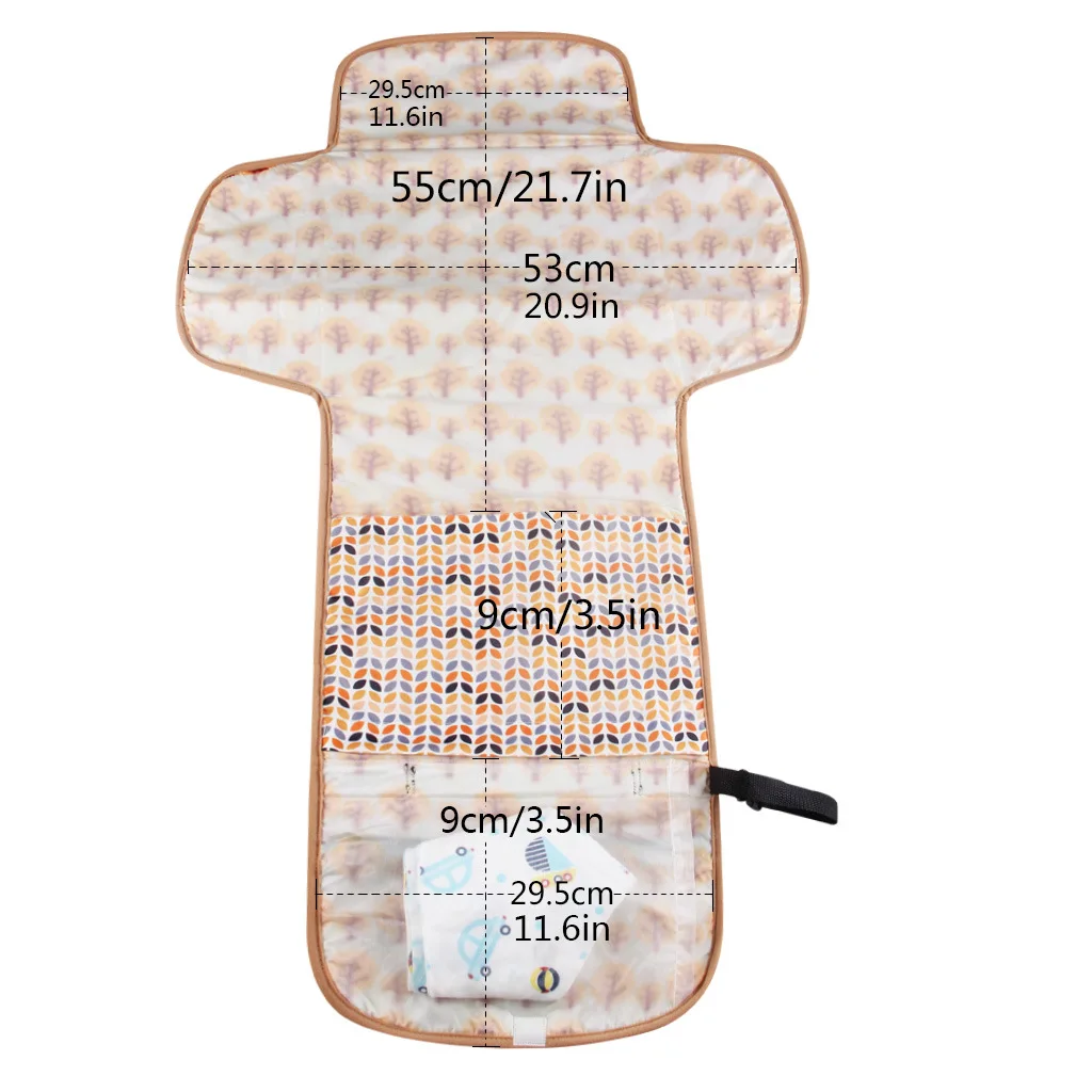 waterproof Foldable Detachable Portable Changing Pad for Baby-With Built-in Pillow and Smart Wipes Pocket for newborn baby
