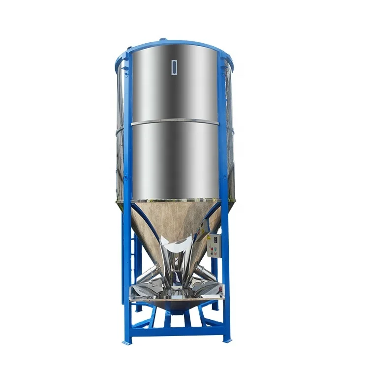 Stainless Steel Vertical Plastic Granules Mixer PP ABS PVC PET Plastic Raw Material Mixing Silo