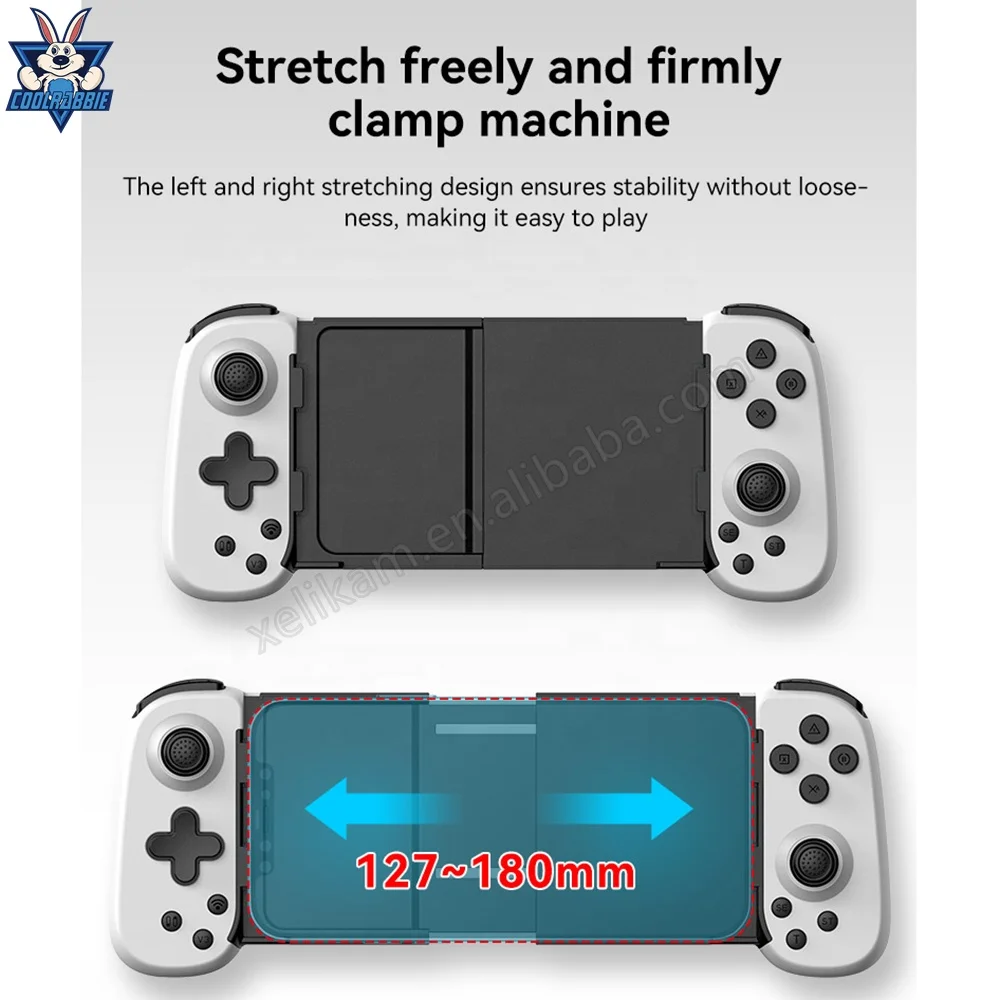 CoolRabbie D6 Phone PC Game Pad Wireless Stretching Racing Handle Joystick Mobile Gaming Controller For Pugb