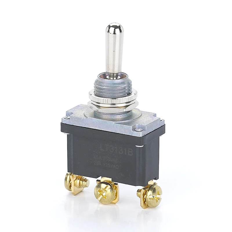 LT3132B (ON)-OFF-(ON) 15A 125V 250VAC 3way IP67 12mm Auto Reset Waterproof metal Toggle Switch