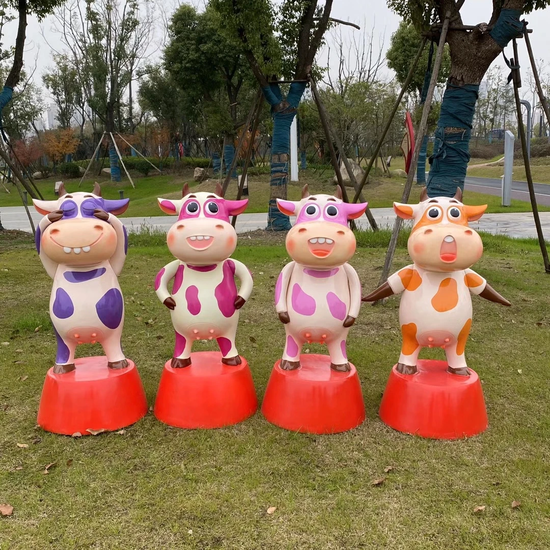 Outdoor Living Size Garden Decor Life Size Fiberglass Cow/bull/ox Statue