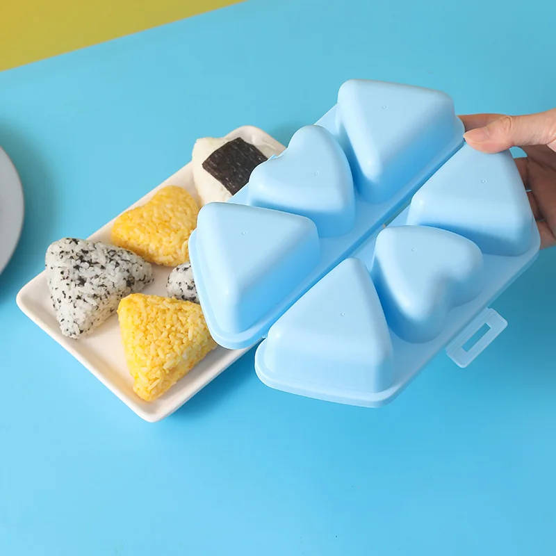 Форма для рисовых шариков с антипригарным покрытием, 6 в 1, треугольная форма для приготовления онигири с рисовой лопаткой для приготовления суши