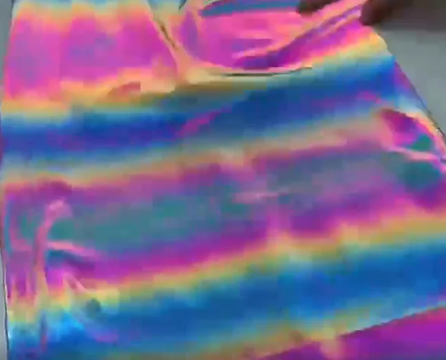 Iridescent Reflective Fabric Green Gradient Luminous Cloth DIY Background Decor Patches Hats Coat Clothes Designer Fabric