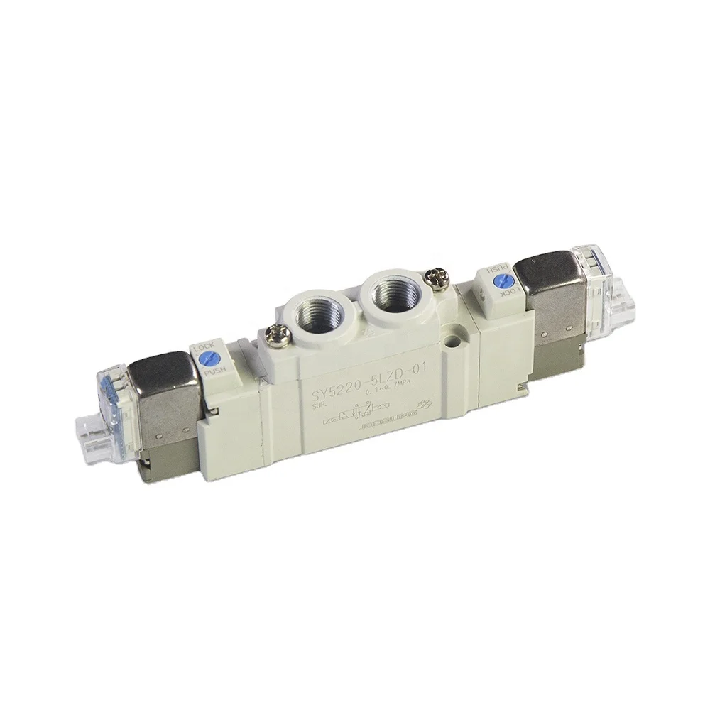 DC24 Double Coil G1/8 thread 5 Way  Air Solenoid Valve SMC Type SY5000 SY5220-5LZ-01 Pneumatic Solenoid Valve